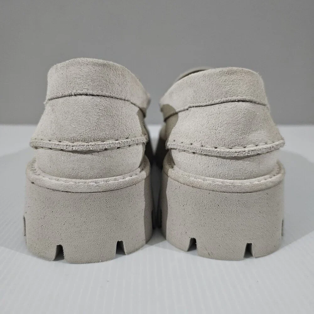Pedro Garcia Cream Suede Lug Sole Loafers